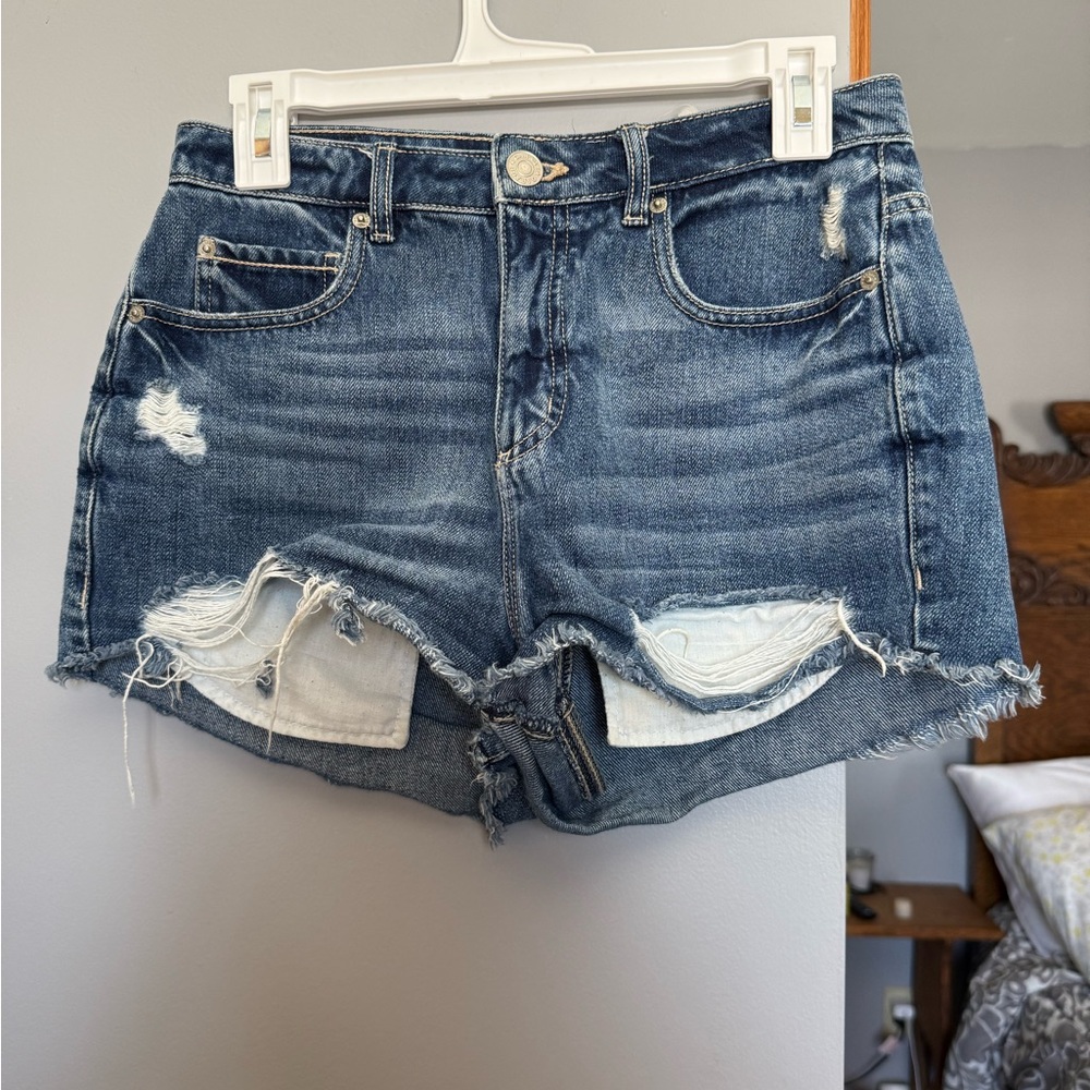 Garage Blue Distressed Jean Shorts